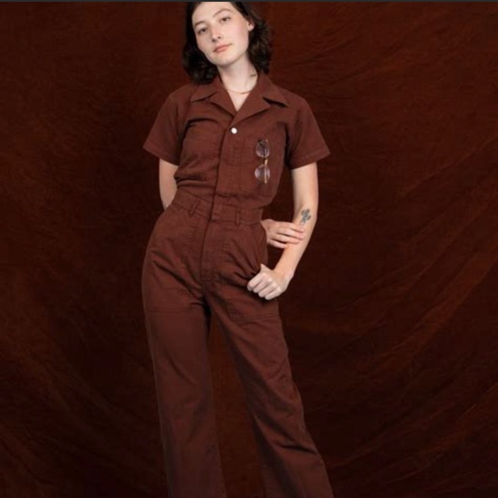 BIG BUD PRESS Short Sleeve Jumpsuit – Fudgesicle Brown